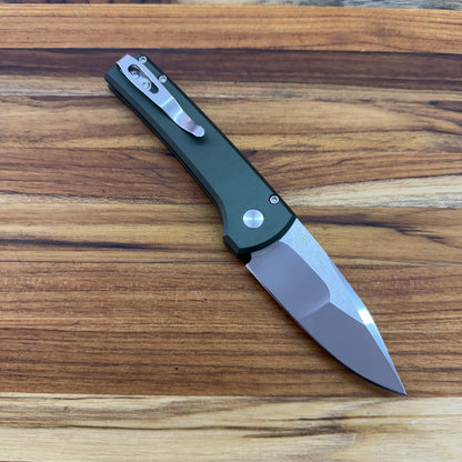 Pro-Tech 2026 Chavez Scapegoat Compact Custom 003 3" Auto w/ Green Aluminum Handle
