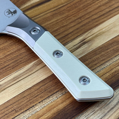 Microtech Culinary 8" Chef's Knife w/ Titanium Bolster & Ivory G10 Handle