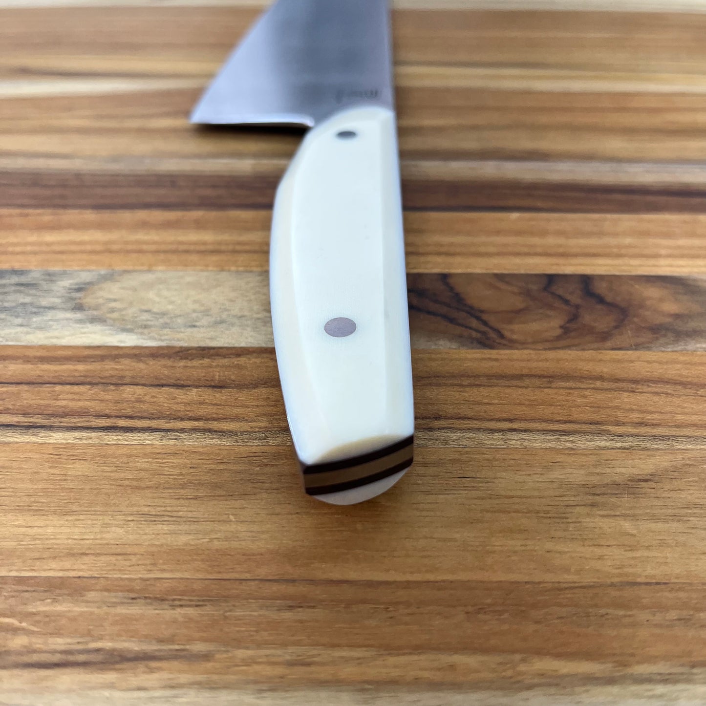 Patterson Forge Semi-Custom 200mm (8") Chef's Knife w/ White Linen & Vintage Micarta Handle