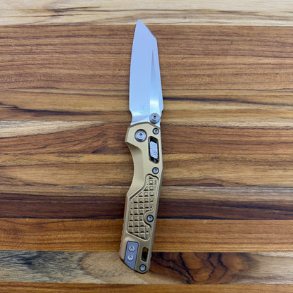 Microtech MSI Mini 3" Folding Knife w/ Tan Frag Aluminum Handle