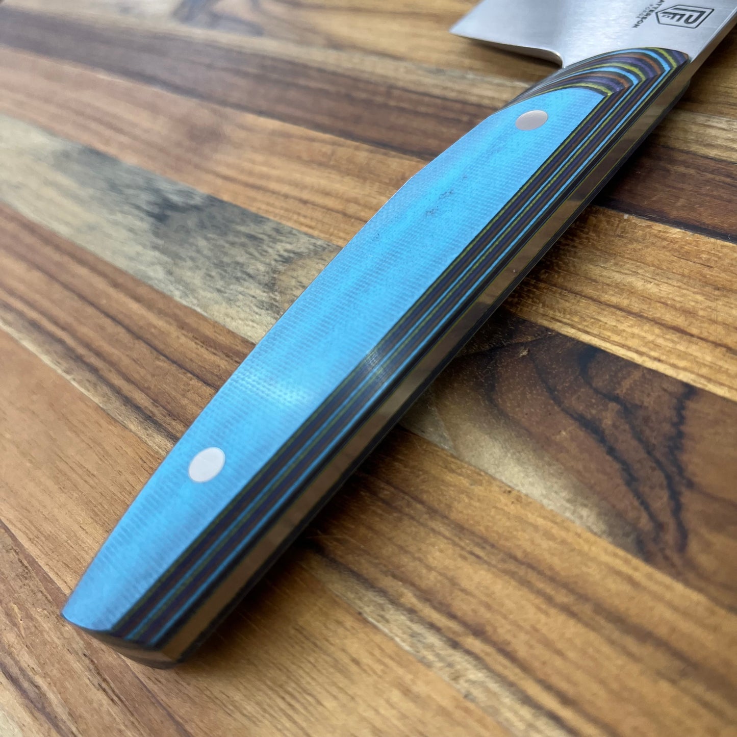 Patterson Forge Semi-Custom 200mm (8") Chef's Knife w/ Multi-Colored G10 Handle
