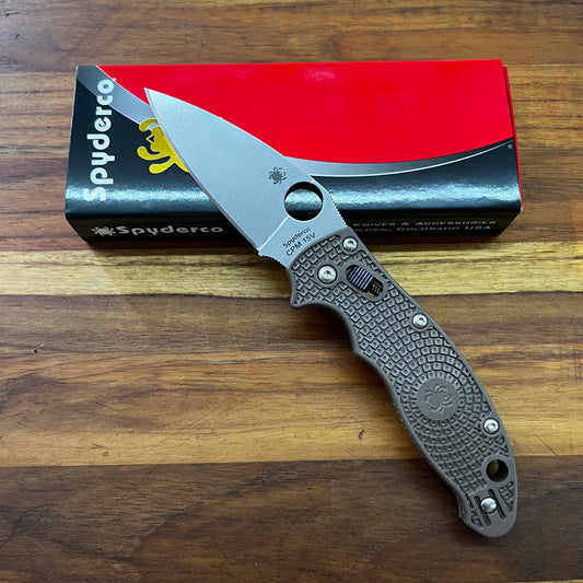 Spyderco Manix-2  3" Folding Knife w/ Brown Handle