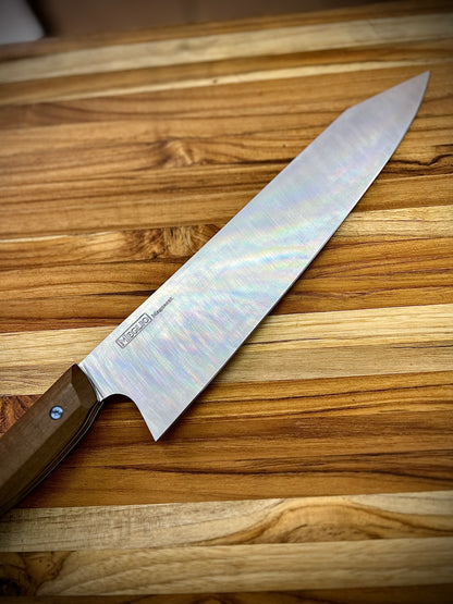 Meglio 10" Satin Semi-custom Magnacut Gyuto 2.0 Kiritsuke with Ancient Birch