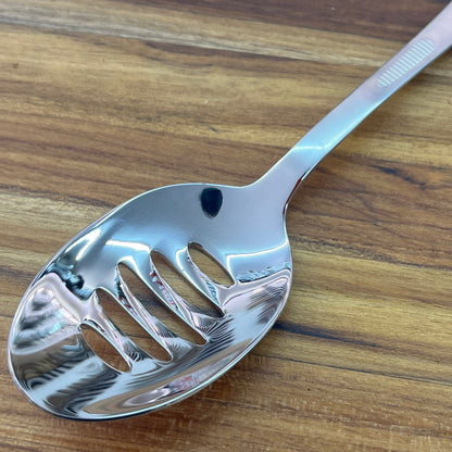 Mercer Tool 8" Satin Slotted Bowl Plating Spoon
