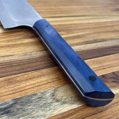 Running Man Forge Ready Series 160mm (6.5") Nakiri w/ Blue Micarta Handle