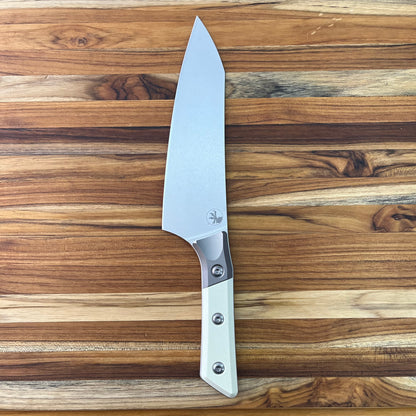 Microtech Culinary 8" Chef's Knife w/ Titanium Bolster & Ivory G10 Handle