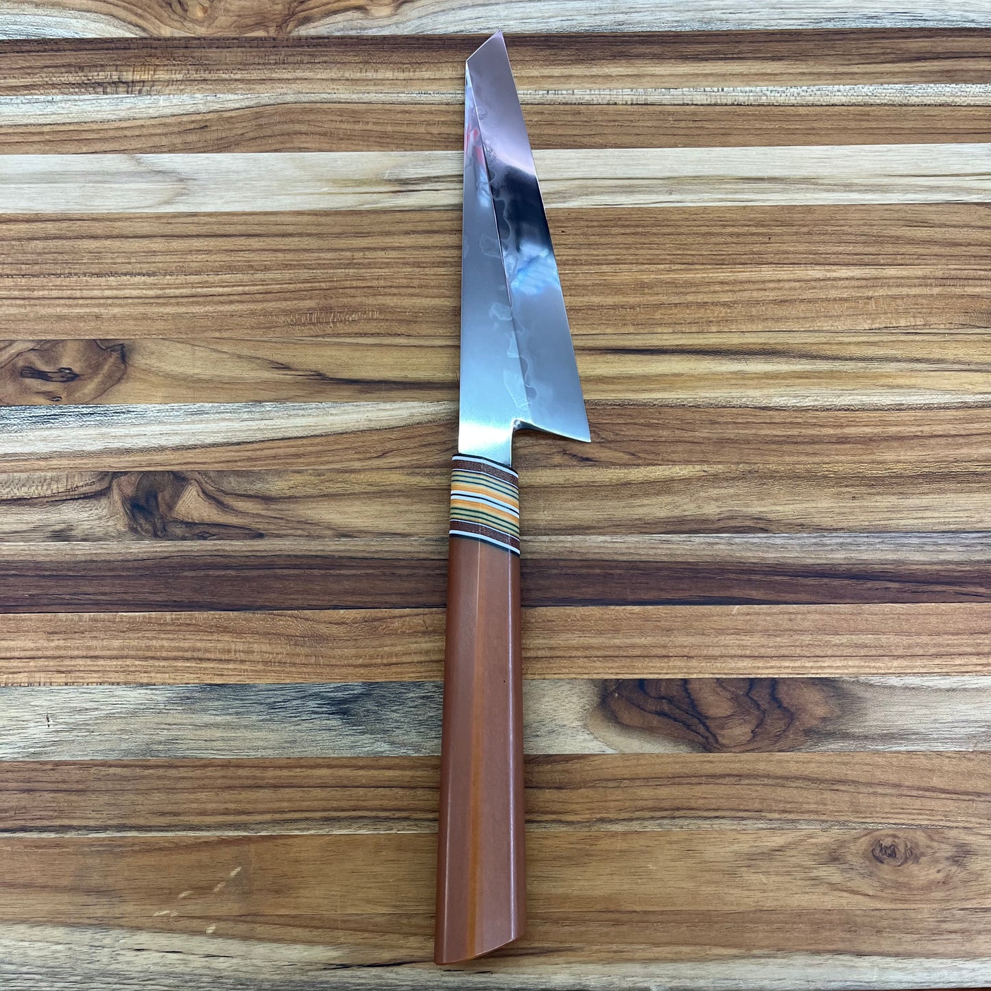 3rd Hill Customs Honyaki 165mm (6.5") Honesuki w/ Vintage Paper Westinhouse Handle