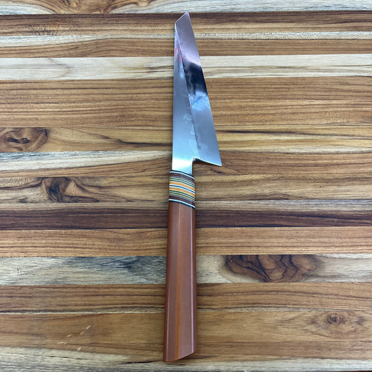3rd Hill Customs Honyaki 165mm (6.5") Honesuki w/ Vintage Paper Westinhouse Handle