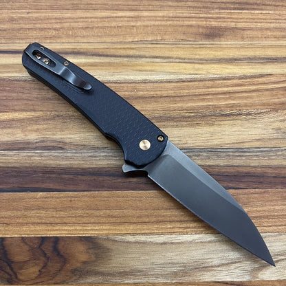 Pro-Tech Malibu 3.25" Flipping Knife w/ Wharncliffe Blade & Black Dragon Scale Aluminum Handle
