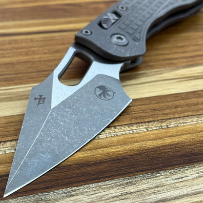 Microtech Marfione Select Stitch 3.5" Folding Knife w/ RAM-LOK & Frag Titanium Handle