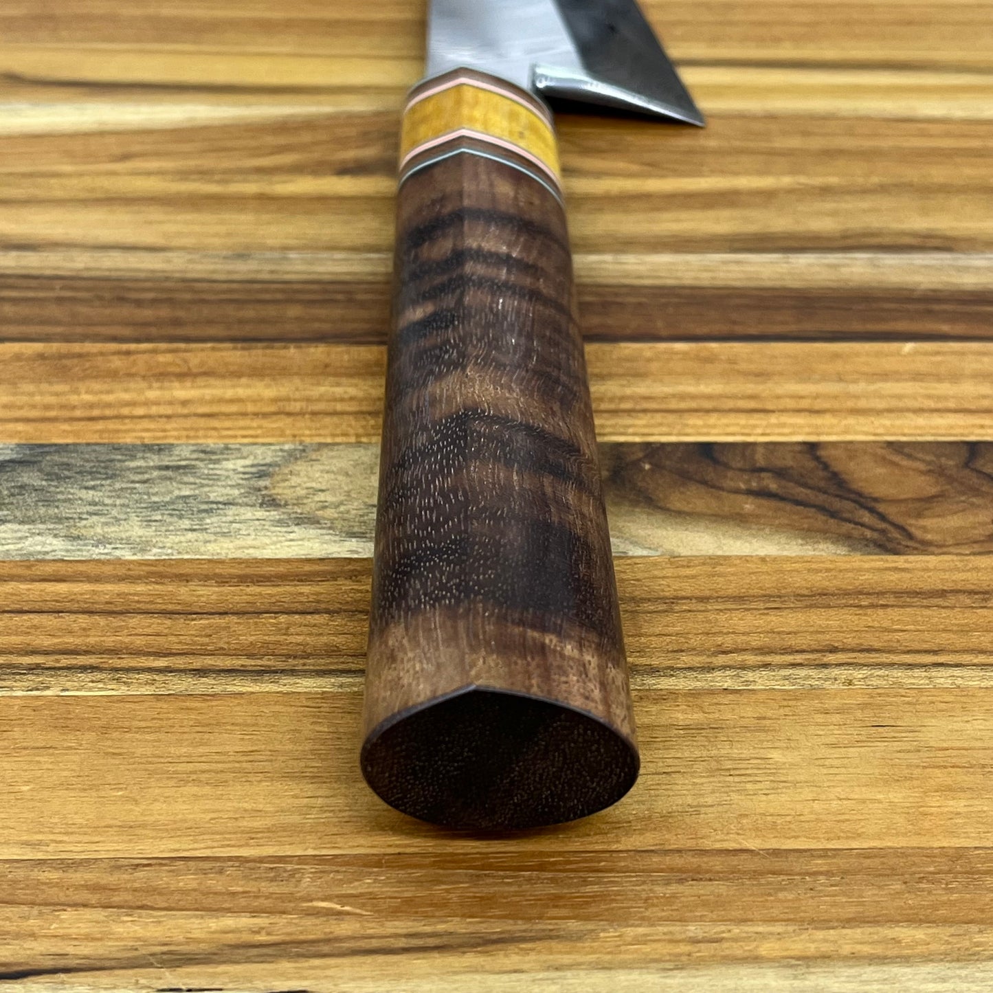 3rd Hill Customs Damasteel 170mm (6.75") Honesuki w/ Koa Handle