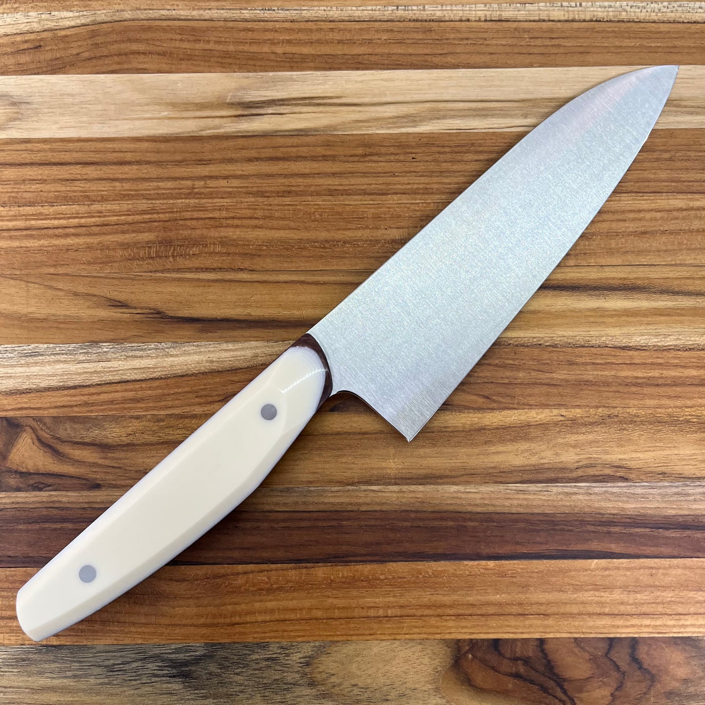 Patterson Forge Semi-Custom 165mm (6.5") Santoku w/ White Linen & Vintage Micarta Handle