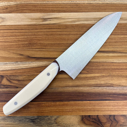 Patterson Forge Semi-Custom 165mm (6.5") Santoku w/ White Linen & Vintage Micarta Handle