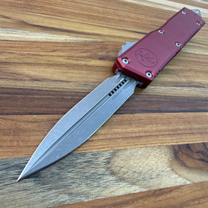 Microtech Scarab II Gen III Executive D/E 4" OTF w/ Merlot Aluminum Handle