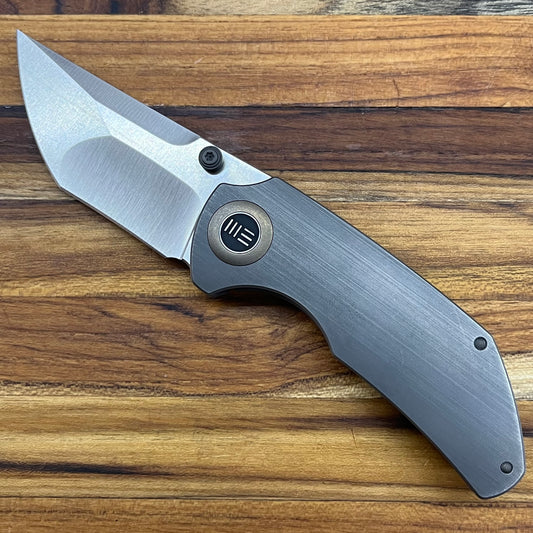 We Knife Thug 2.69" Folding Knife w/ Compound Tanto Blade & Grey Titanium Handle