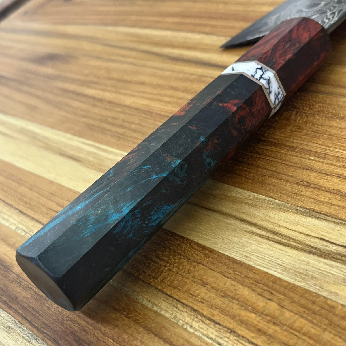 Burningsword Ironworks 190 (7.5") Garasuki w/ Damascus Blade & Birch Burl Handle