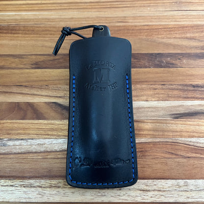 Le Morta Small Leather Sheath w/ Blue Stitching