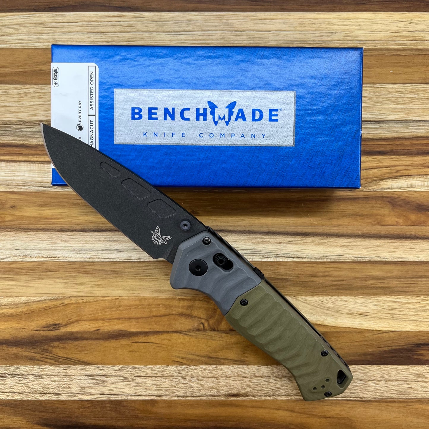 Benchmade PSK 3.5" Folding Knife w/ Gray & OD Green G10 Handle