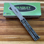 Bradley Cutlery Co Kimura Balisong 3.75" Butterfly Knife w/ Black and white Scale handle