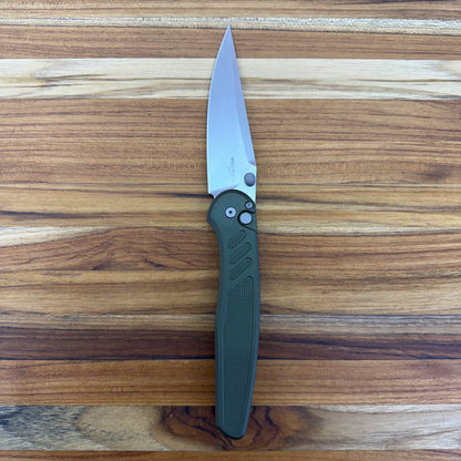 Pro-Tech Avalon 4" Folding Knife w/ Knurled Green Aluminum Handle