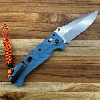 Benchmade Adira 3.5” Folding Knife w/ P/S Depth Blue Grivory Handle