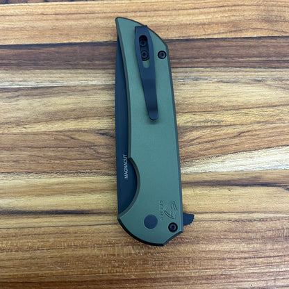 Pro-Tech Mordax 3.5" Flipping Knife w/ Black DLC Blade & Green Aluminum Handle
