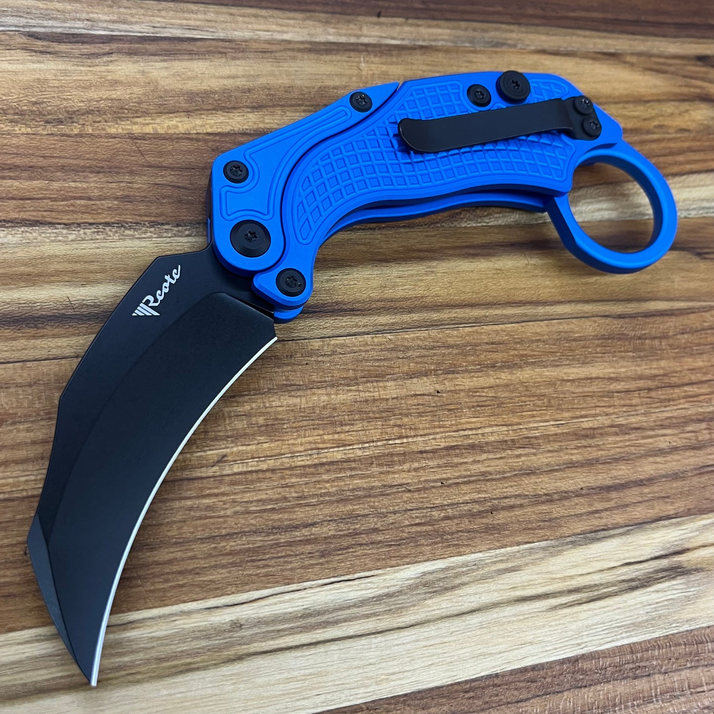 Reate EXO-K 3" PVD Blue Gravity Karambit w/ Trainer Knife