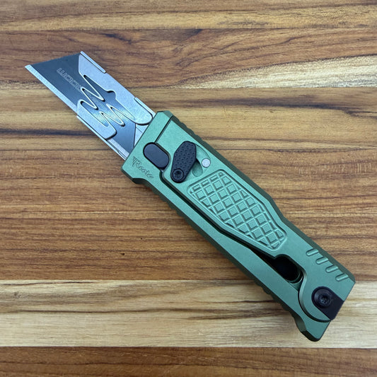 Reate Exo-U Gravity 2.5" Utility Knife w/ Green Diamond Handle