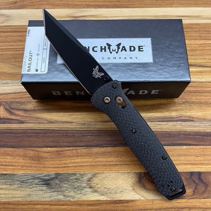 Benchmade Bailout 3.5" Folding Knife w/ Carbon Fiber Handle & Black Blade