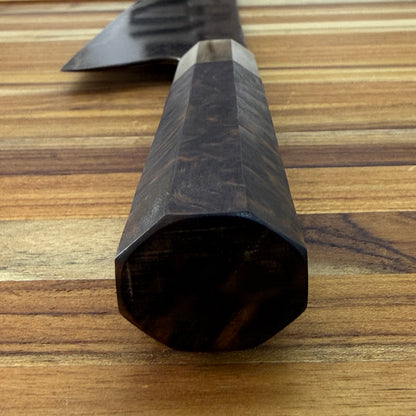 Tung Dao Custom 216mm (8.5") Nakiri w/ Gold & Red Coppermai Damascus & Kháo Burl Wa Handle
