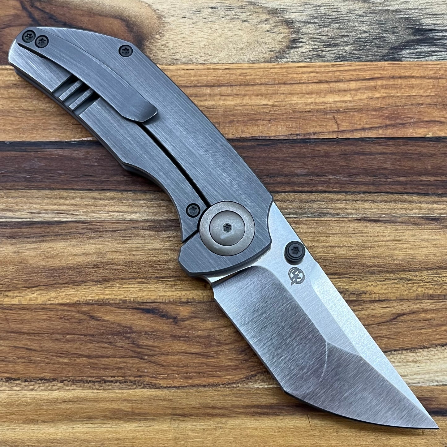 We Knife Thug 2.69" Folding Knife w/ Compound Tanto Blade & Grey Titanium Handle