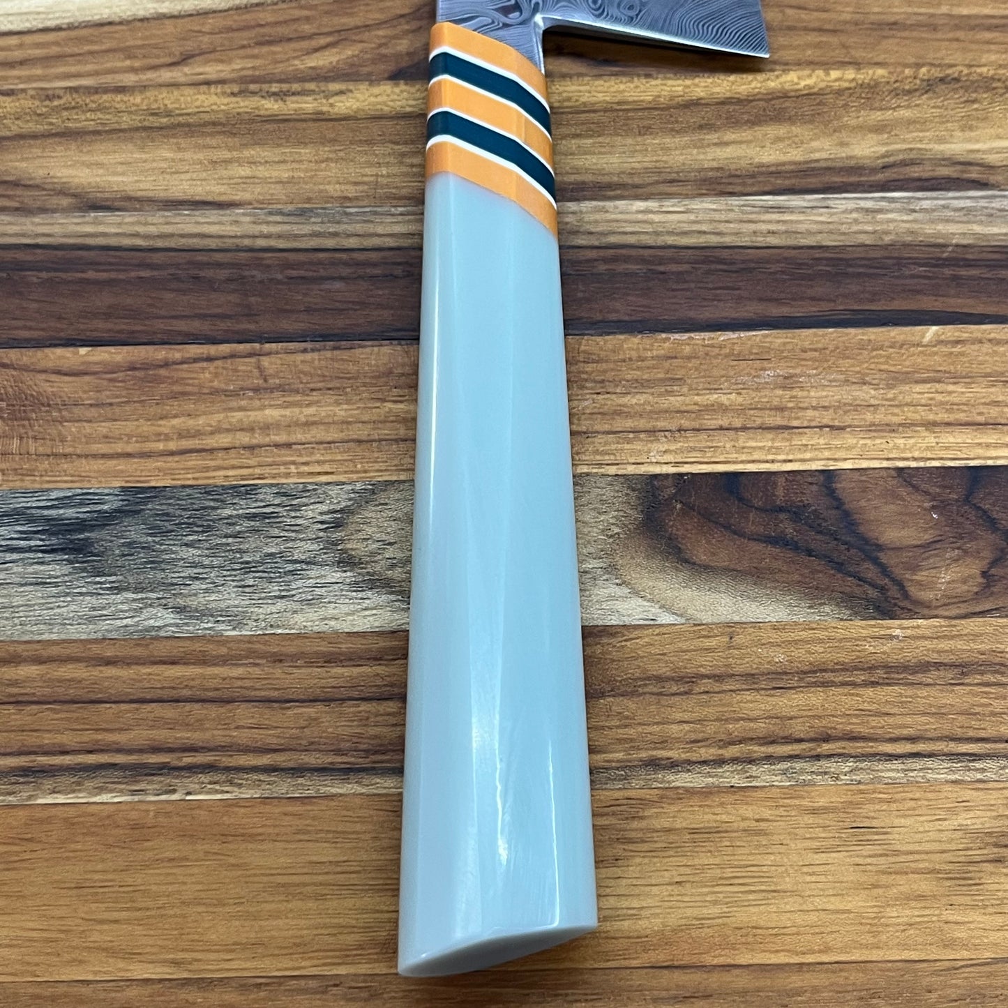 3rd Hill Customs 145mm (6") Damasteel Bunka w/ Sage Resin Handle