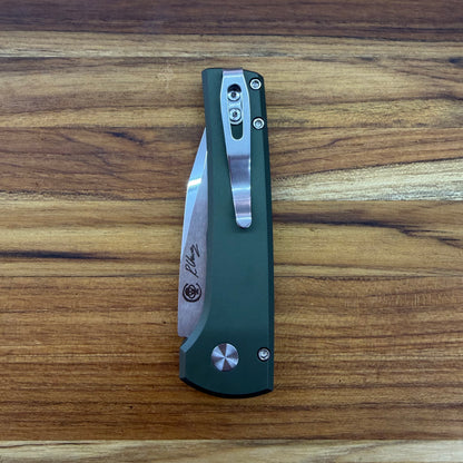 Pro-Tech 2026 Chavez Scapegoat Compact Custom 003 3" Auto w/ Green Aluminum Handle