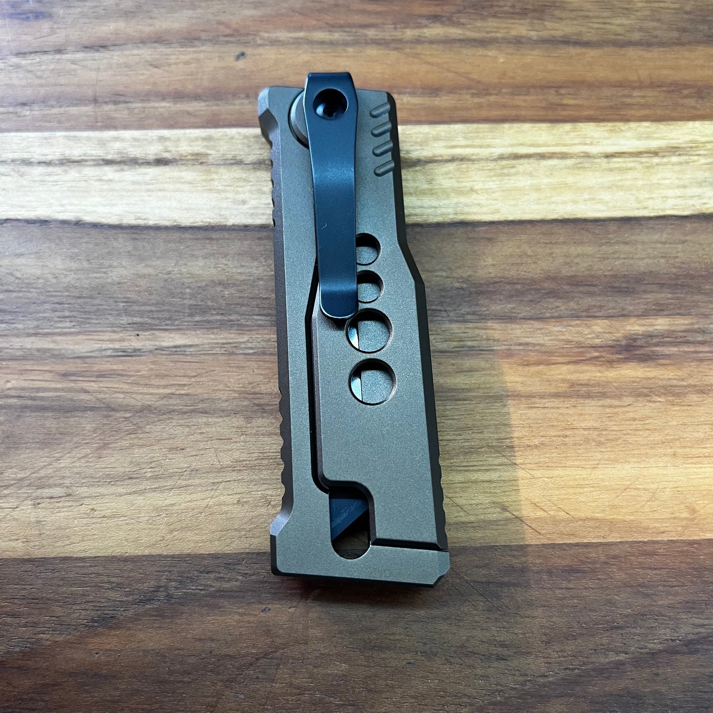 Reate Exo-U Gravity 2.5" Utility Knife w/ Speedhole Copper Aluminum Handle