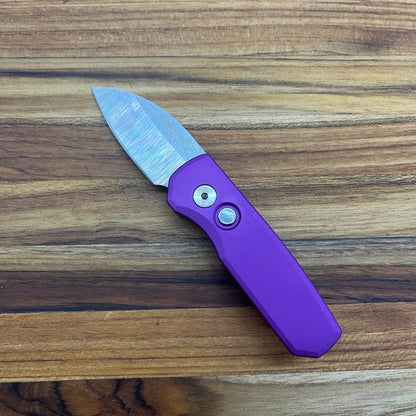 Pro-Tech Runt 5 2" Auto w/ Wharncliffe Blade & Purple Aluminum Handle