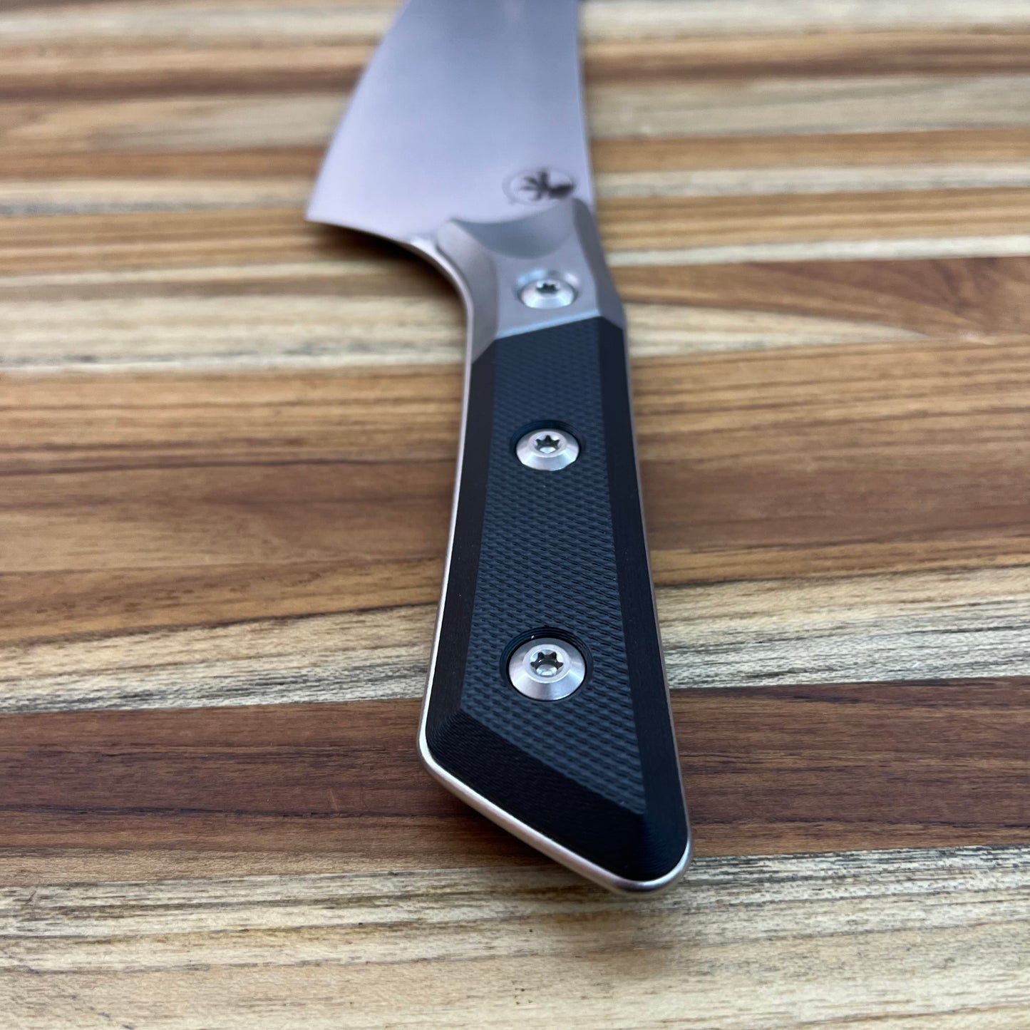 Microtech Culinary 8" Chef's Knife w/ Titanium Bolster & Black G10 Handle
