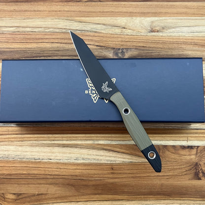 Benchmade True Paring Knife w/ Olive Drab & Black G10 Handle