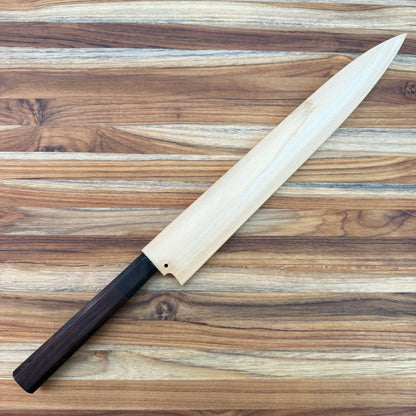 Kikuichi Kasumi Blue Damascus 270mm (10.5") Yanagi w/ Saya and Ebony Handle