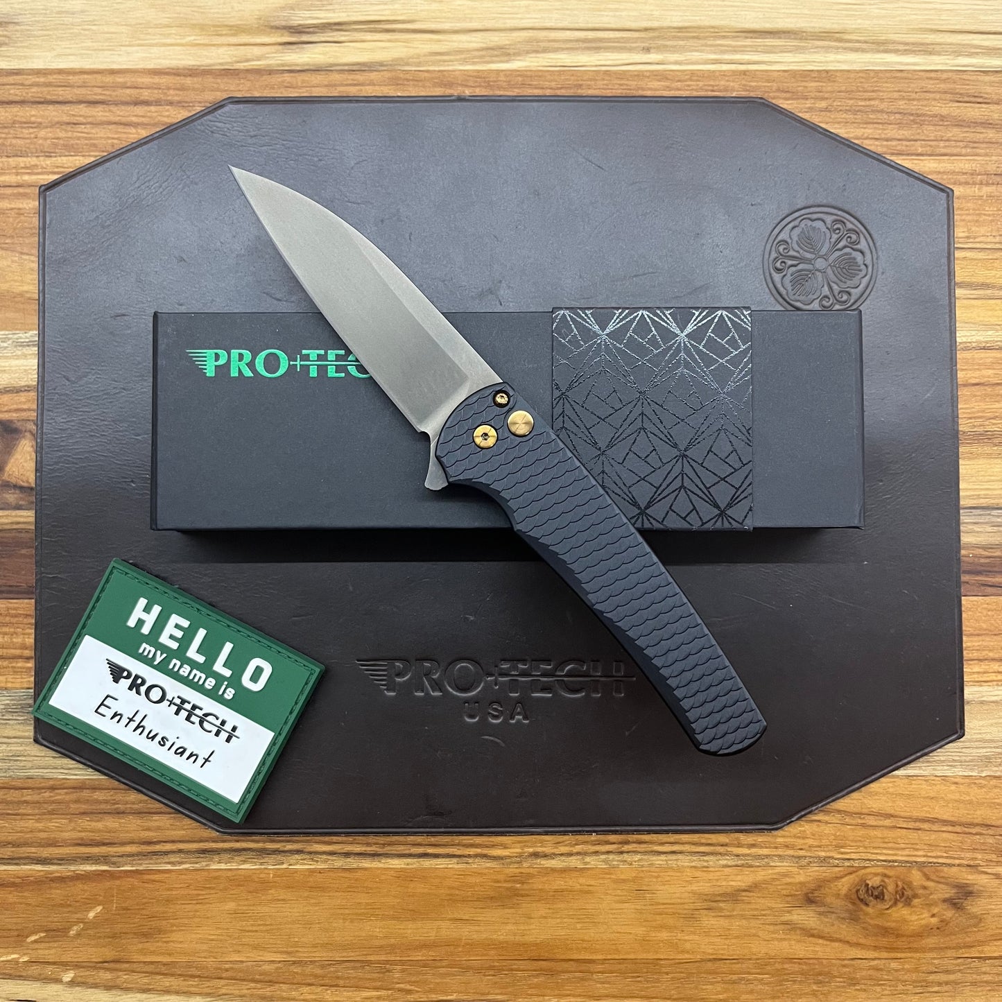 Pro-Tech Malibu 3.25" Flipping Knife w/ Wharncliffe Blade & Black Dragon Scale Aluminum Handle