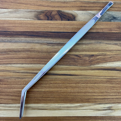 Mercer Tool Precision 11.75" Satin Platting Tong w/ Curved Tip