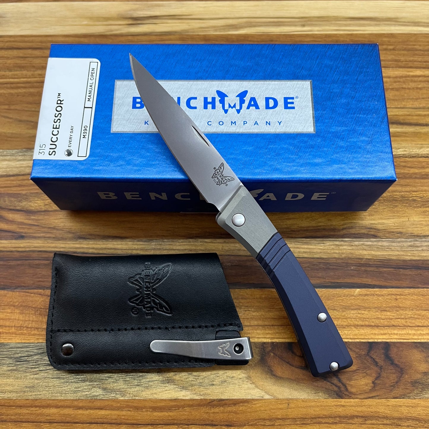Benchmade Successor Folding Knife w/  Ash Grey & Crater Blue Aluminum Handle