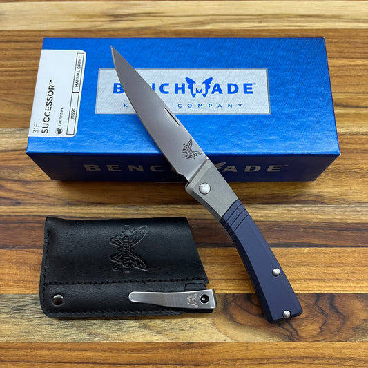 Benchmade Successor Folding Knife w/  Ash Grey & Crater Blue Aluminum Handle