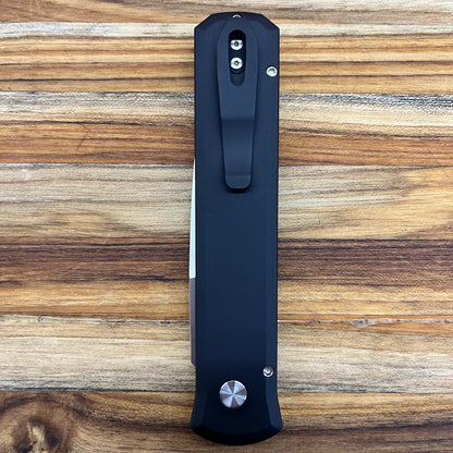 Pro-Tech Godfather 4" Auto w/ Black Aluminum Handle & Pearl Button