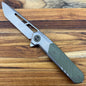 WE Knife Arsenal 3.56" Flipping Knife w/ Titanium Handle & Green G10 Overlay