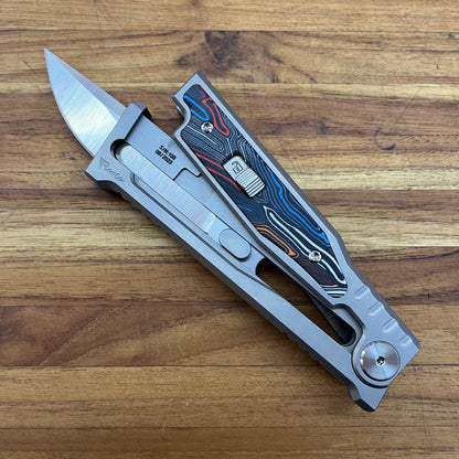 Reate EXO-M 3.25" Drop Point Gravity Knife w/ Multicolor Handle