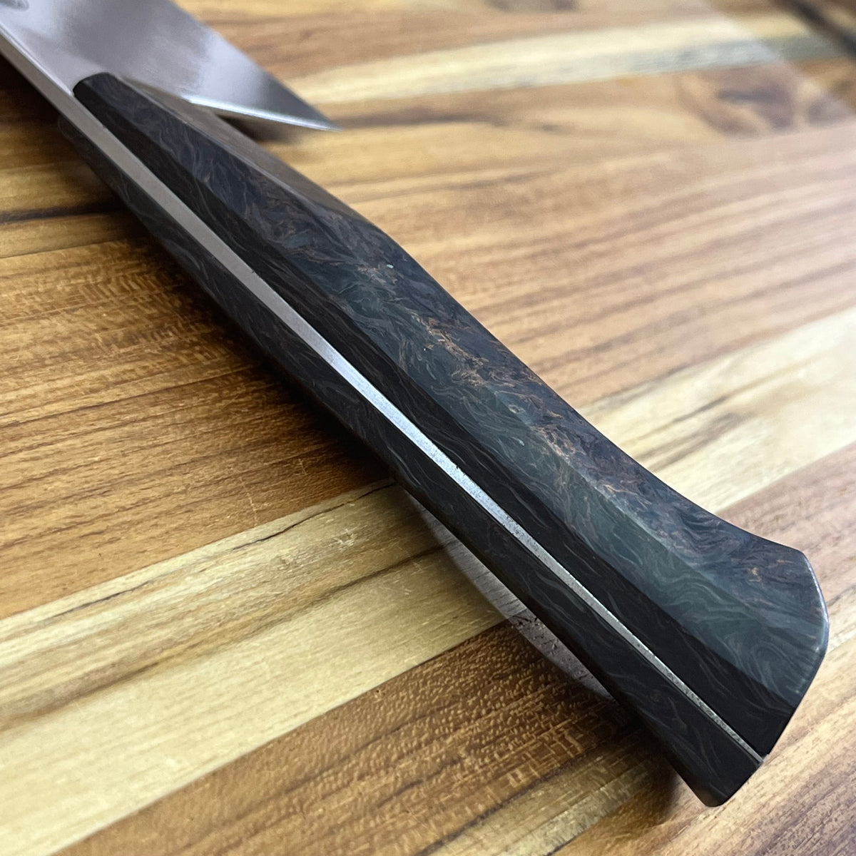 Enceladus 220mm (8.5") K-Tip Gyuto w/ Copper Fat Carbon Handle