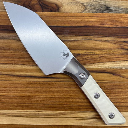 Microtech Culinary 6" Santoku Knife w/ Titanium Bolster & Ivory G10 Handle