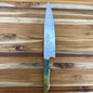 Meglio Blade Show Semi-Custom 10" Western Chef's Knife w/ Lasered Abstract Beauty & Green/Yellow Box Elder Handle