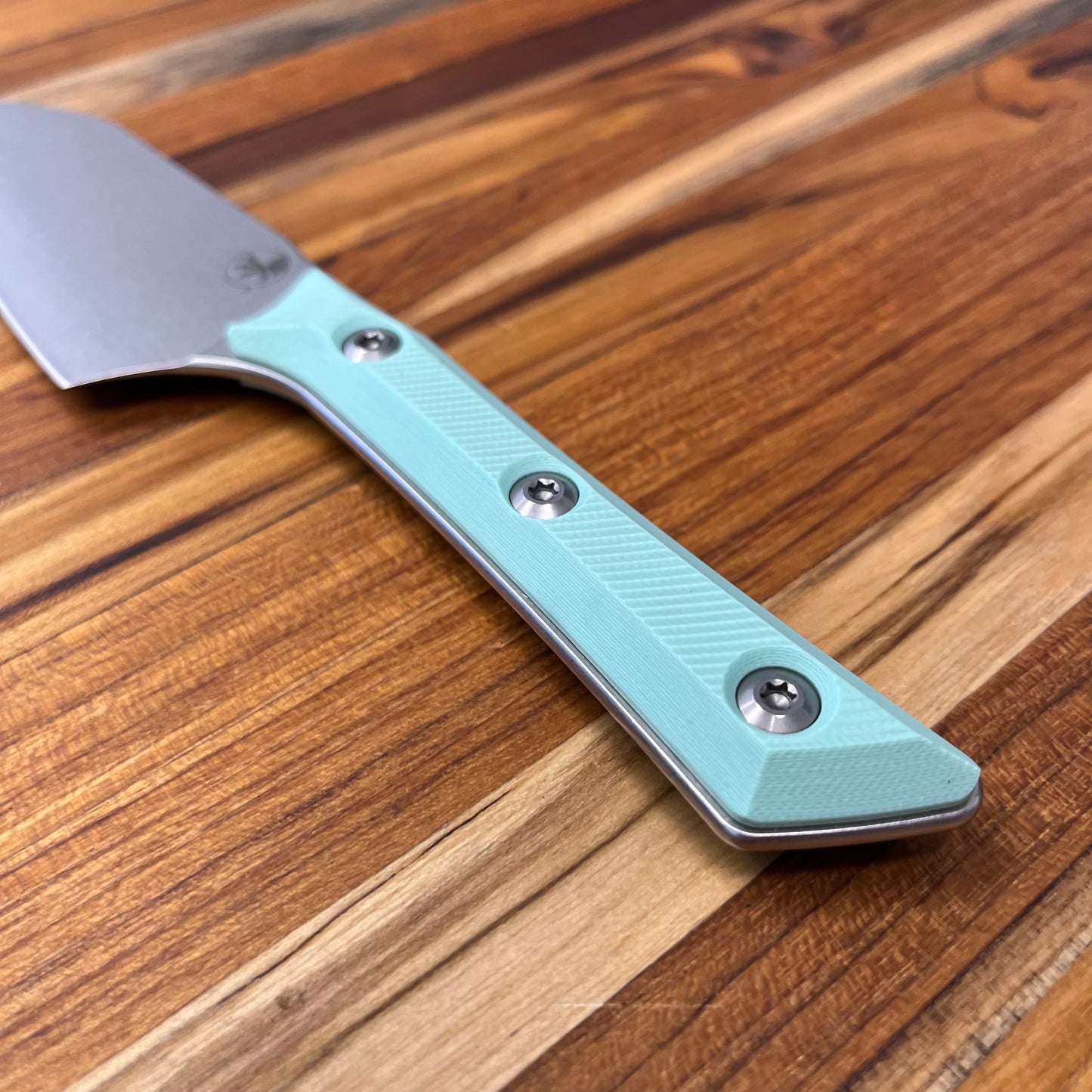 Microtech Culinary 4.2" Santoku w/ Caribbean Blue G10 Handle