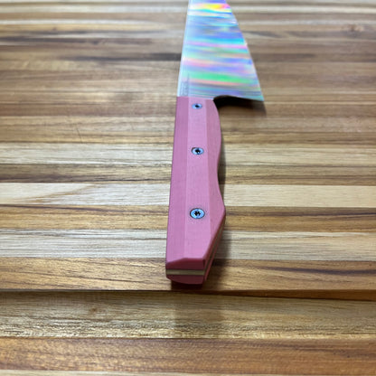 Meglio Production 10" Satin Kiritsuke 2.0 w/ Pink G10 Handle